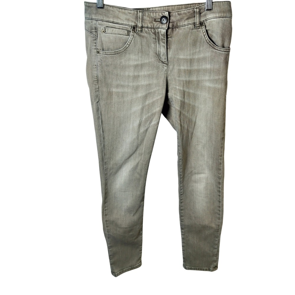 Brunello Cucinelli Skinny Jeans Taupe Grey Wash Made in Italy Womens USA 4 IT 40